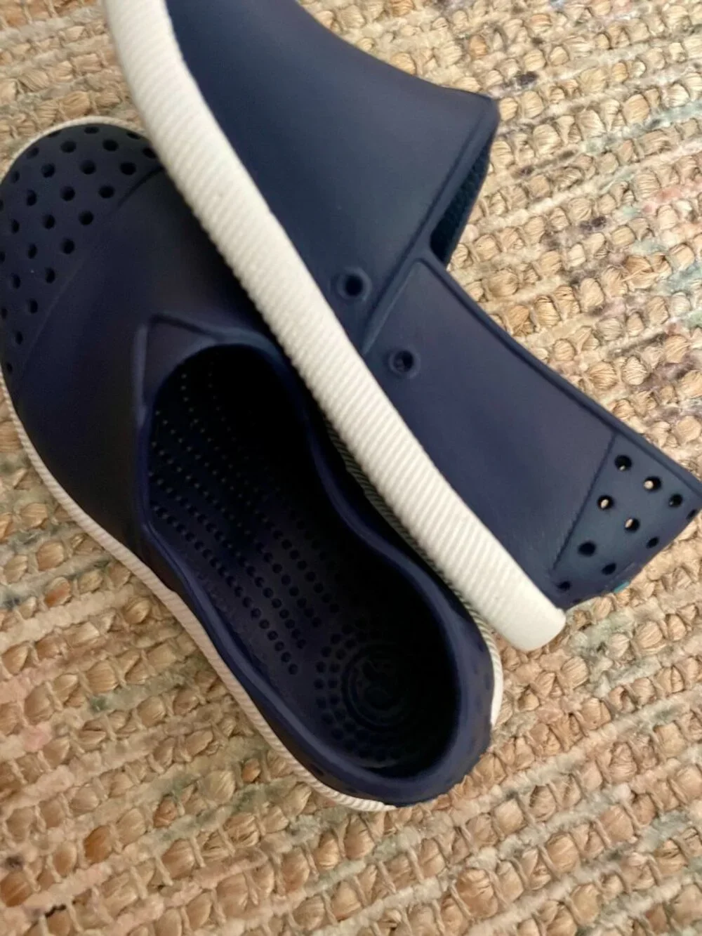 Native Verona Toddler Kid Navy Blue Water Lightweight Slip on Loafer shoes C9